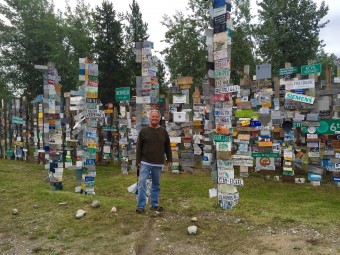 A very small section of the famous Sign Forest in Watson Lake, BC.