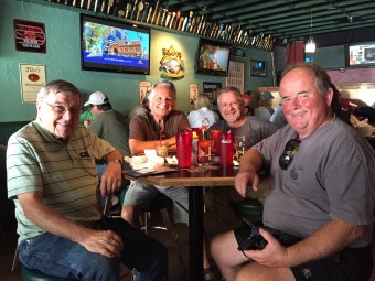 The four of us enjoying lunch and drinks at Humpy's in Anchorage.