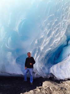 Inside an ice cave at Worthington Glacier.