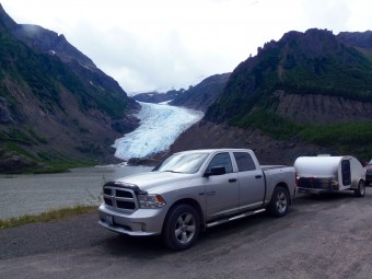 My Big Guy and Little Guy at Bear Glacier on the Stewart Hwy.